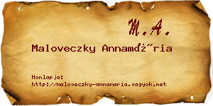 Maloveczky Annamária névjegykártya